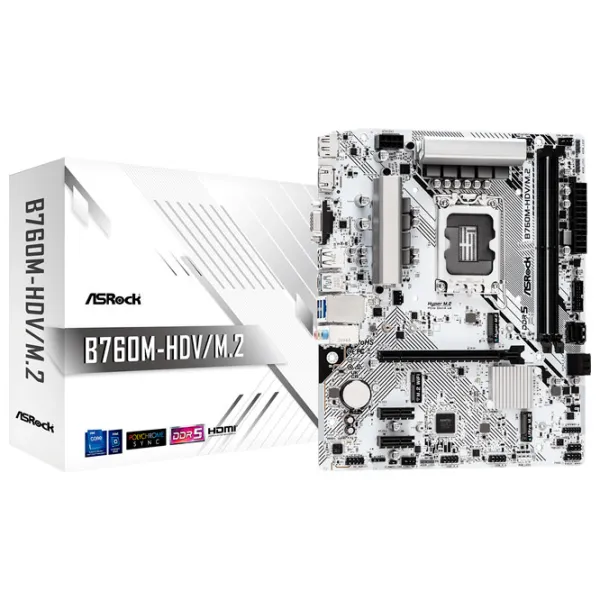 Placă de bază ASRock B760M-HDV/ M.2 mATX/ Intel B760M photo 5