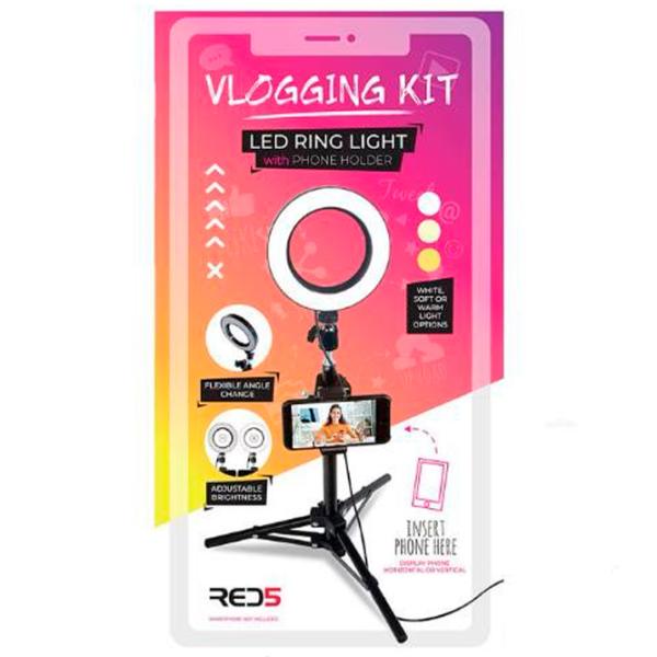 Штатив с круглой лампой Red5 Home Vlogging kit Черный photo 7