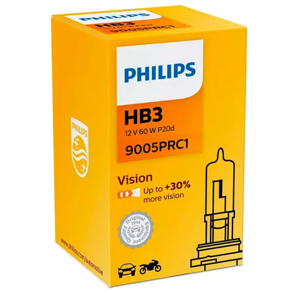 Lampă auto Philips 9005PRC1 Halogen/ HB3/ P20d/ 60 W/ 1860lm photo 2