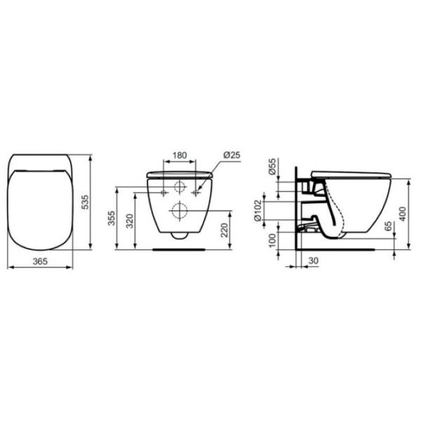 Vas WC Ideal Standard Tesi Aquablade T0079V1/ T3527V1 Suspendat photo 2