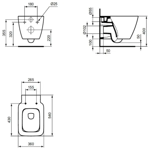 Унитаз Ideal Standard Strada II Aquablade Подвесной photo 4