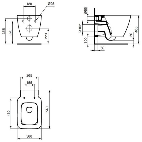Унитаз Ideal Standard Strada II Aquablade Подвесной photo 4
