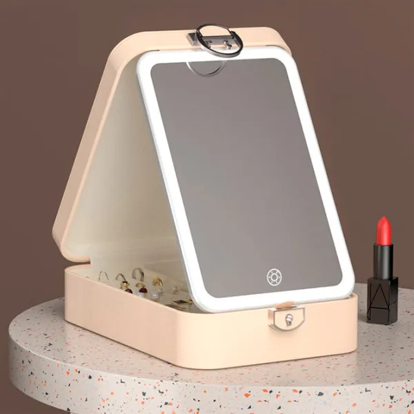 Oglindă de machiaj LED Mirror SM328-SL Unilateral/ Beige photo 4