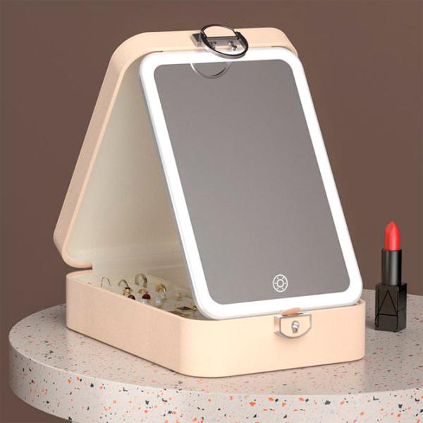 Oglindă de machiaj LED Mirror SM328-SL Unilateral/ Beige photo 4