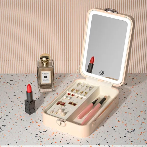 Oglindă de machiaj LED Mirror SM328-SL Unilateral/ Beige photo 5