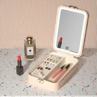 Oglindă de machiaj LED Mirror SM328-SL Unilateral/ Beige photo 5