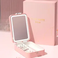 Oglindă de machiaj LED Mirror SM328-SL Unilateral/ Pink photo 3