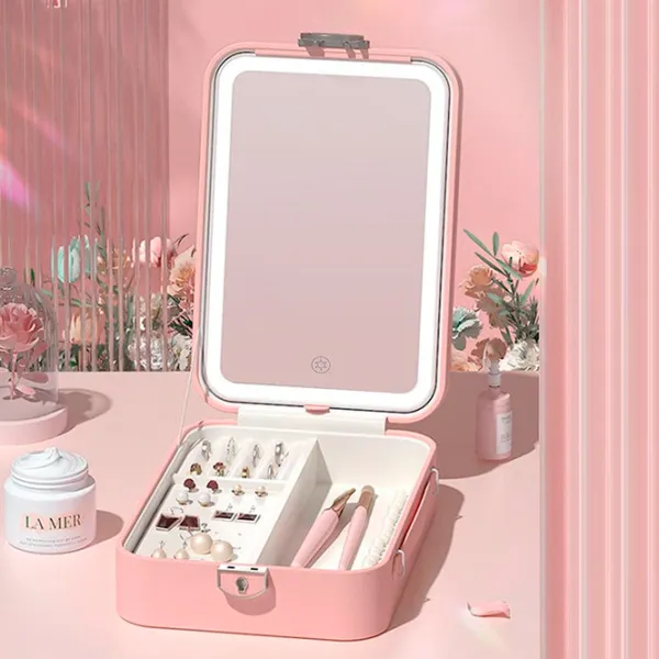 Oglindă de machiaj LED Mirror SM328-SL Unilateral/ Pink photo 5