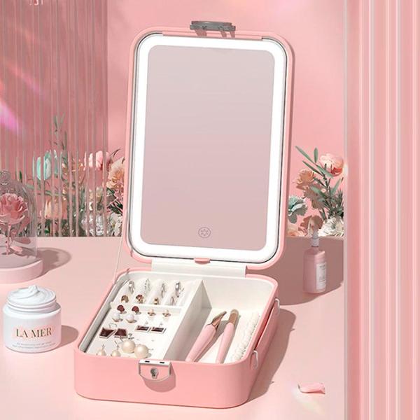 Oglindă de machiaj LED Mirror SM328-SL Unilateral/ Pink photo 5