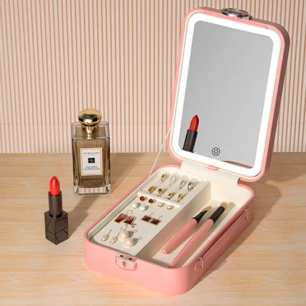 Oglindă de machiaj LED Mirror SM328-SL Unilateral/ Pink photo 6