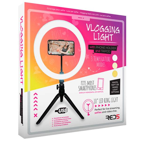 Trepied cu lampă Red5 Vlogging light 254 mm Black photo 7
