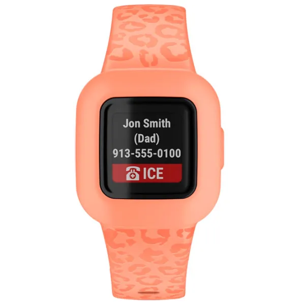 Детские часы Garmin Vivofit Jr.3 Peach Leopard 0.79"/ Персиковый photo 3