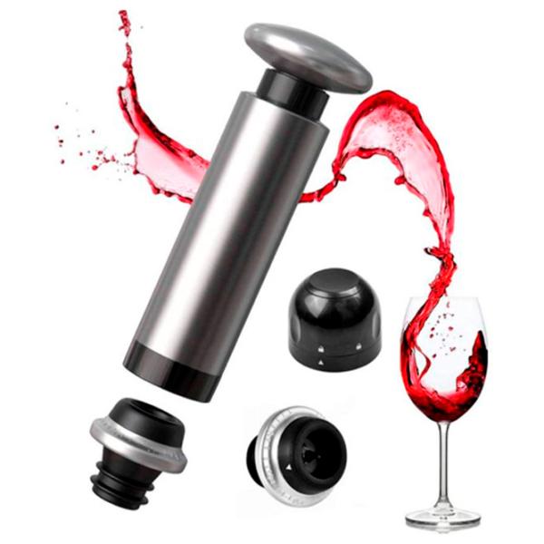 Dop de vid Circle Joy Set dopuri de vid cu pompa pentru vin Silver photo 7