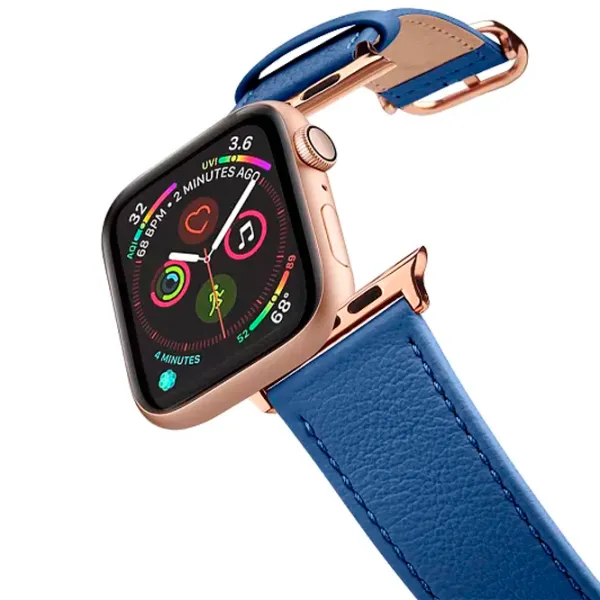 Curelușă Apple Watch Genuine Leather Band Piele/ 42, 44, 45, 49 mm/ Blue Brown photo 2 Curelușă Apple Watch Genuine Leather Band Piele/ 42, 44, 45, 49 mm/ Blue Brown photo 2