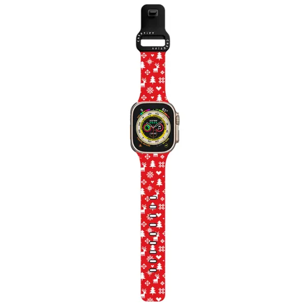 Ремень Apple Watch Ultra 2 Impact Band CHRISTMAS Pellets/ 42, 44, 45, 49 мм/ Красный Белый photo 2