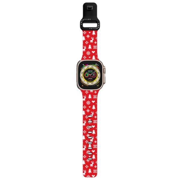 Ремень Apple Watch Ultra 2 Impact Band CHRISTMAS Pellets/ 42, 44, 45, 49 мм/ Красный Белый photo 2