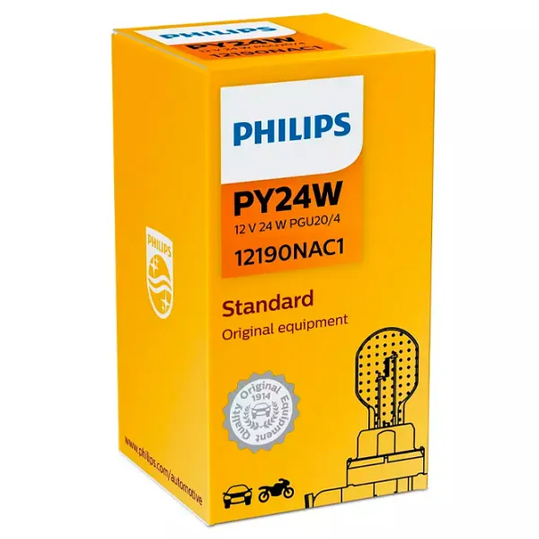 Автомобильная лампа Philips 12190NAC1 Накал/ PY24W/ PGU20/ 4/ 24 Вт/ 300лм photo 2