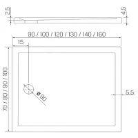 Душевой поддон New Trendy Cantare B-0424 Прямоугольная photo 2