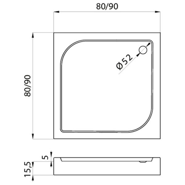 Душевой поддон New Trendy Domio B-0347 Квадратная photo 2
