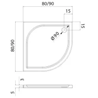 Душевой поддон New Trendy Ideo B-0315 Полукруглая photo 2