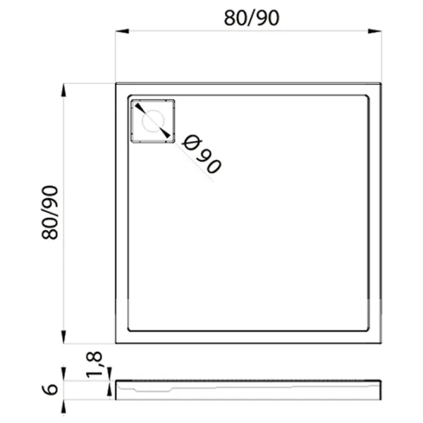 Душевой поддон New Trendy Lido B-0320 Квадратная photo 2