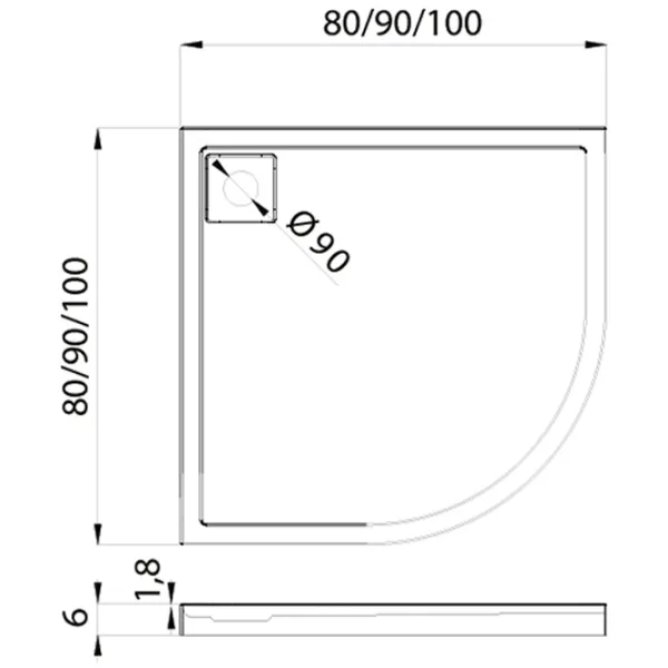 Душевой поддон New Trendy Lido B-0312 Полукруглая photo 2