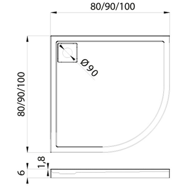 Душевой поддон New Trendy Lido B-0312 Полукруглая photo 2
