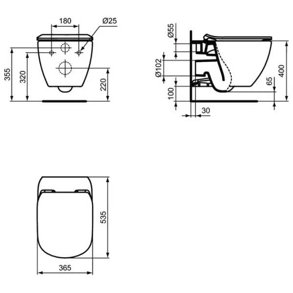 Vas WC Ideal Standard Tesi AquaBlade Suspendat photo 4