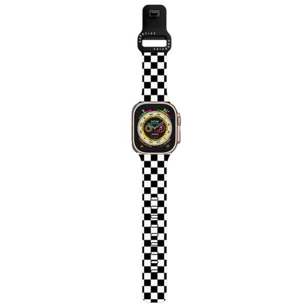 Curelușă Apple Watch Ultra 2 Impact Band Check Pellets/ 42, 44, 45, 49 mm/ Black White photo 2 Curelușă Apple Watch Ultra 2 Impact Band Check Pellets/ 42, 44, 45, 49 mm/ Black White photo 2