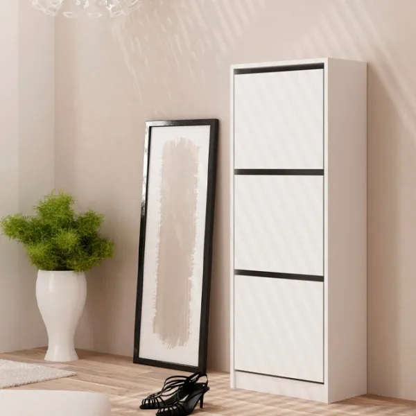 Dulap pentru încălțăminte TopEshop Betsi 49x136 136 x 26 x 28/ LPAL/ White photo 3 Dulap pentru încălțăminte TopEshop Betsi 49x136 136 x 26 x 28/ LPAL/ White photo 3