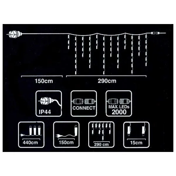 Luminițe decorative Christmas 23487 Țurțuri/ Alb cald photo 2 Luminițe decorative Christmas 23487 Țurțuri/ Alb cald photo 2