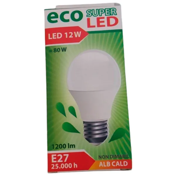 Лампочка светодиодная Eco Super Led A60 E27/ 12 Вт/ 3000 K/ 1200лм/ Yellow photo 2