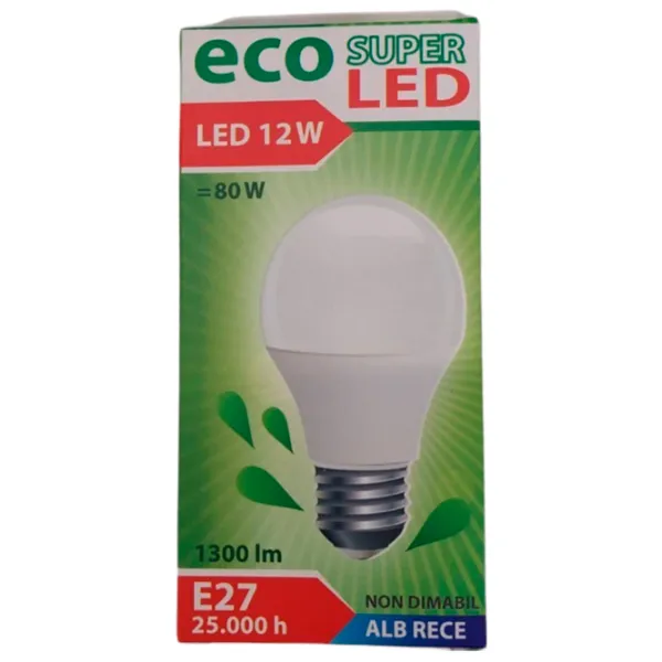 Лампочка светодиодная Eco Super Led A60 E27/ 12 Вт/ 6500 К/ 1300лм/ White photo 2