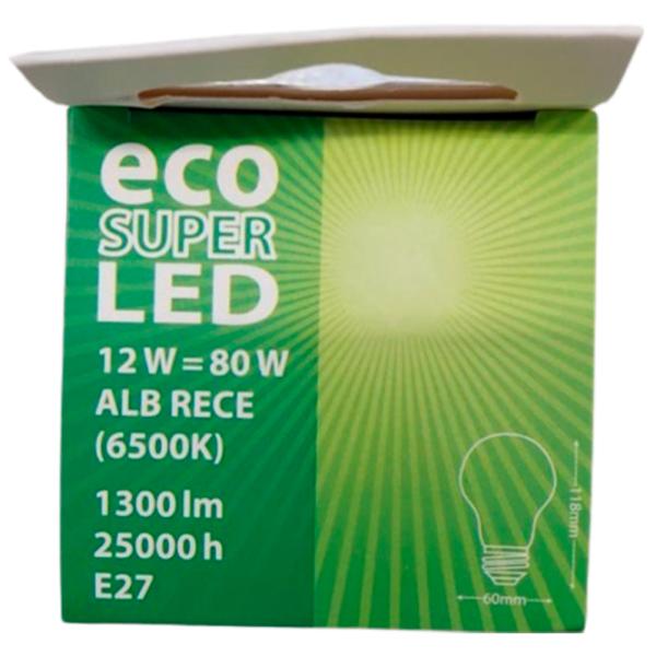 Лампочка светодиодная Eco Super Led A60 E27/ 12 Вт/ 6500 К/ 1300лм/ White photo 3