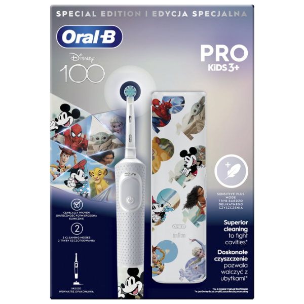 Periuță de dinți electrică Braun Kids Vitality PRO D103 Disney100 2D/ White photo 3