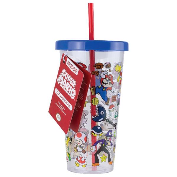 Pahar Paladone Super Mario Plastic Cup and Straw 0.7l / Plastic / Multicolor photo 2