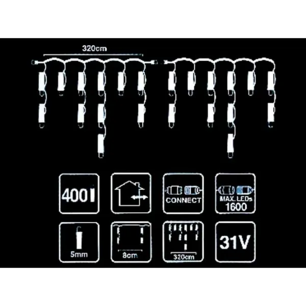 Гирлянды LED Christmas 34371 Нить/ Тёплый белый photo 2 Гирлянды LED Christmas 34371 Нить/ Тёплый белый photo 2