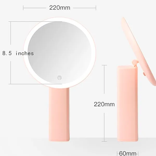 Зеркало для макияжа LED Mirror X220 Односторонняя/ Розовый photo 7