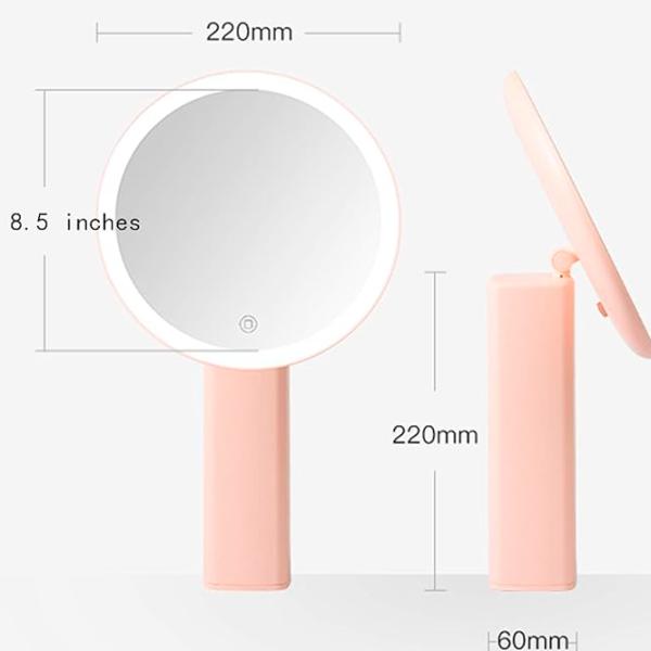 Зеркало для макияжа LED Mirror X220 Односторонняя/ Розовый photo 7