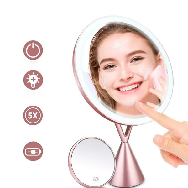 Oglindă de machiaj LED Mirror RM282-SL Unilateral/ Rose Gold photo 3