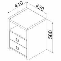 Тумбочки Ambianta Samba 58см x 42см x 41см/ ЛДСП/ Бежевый photo 3