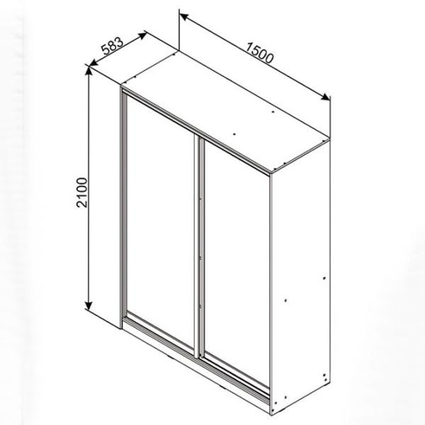 Шкаф Раздвижной Ambianta HAPPY cu usi culisante 150 x 58.3см x 210 / ЛДСП / Графитовый photo 3