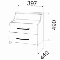 Тумбочки Ambianta Inter-3 49см x 39.7см x 44см/ ЛДСП/ Кремовый photo 3