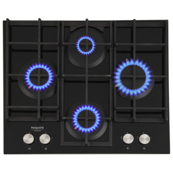 Plită încorporabilă pe gaz Hotpoint-Ariston HAGS 61F/ BK Sticlă călită/ Black photo 2