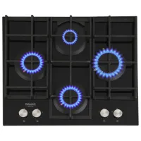 Plită încorporabilă pe gaz Hotpoint-Ariston HAGS 61F/ BK Sticlă călită/ Black photo 2