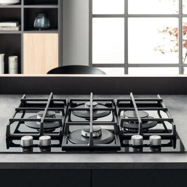 Plită încorporabilă pe gaz Hotpoint-Ariston HAGS 61F/ BK Sticlă călită/ Black photo 4
