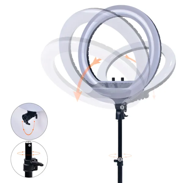 Штатив с круглой лампой Selfie Ring Light RL-18 457 мм Черный photo 2