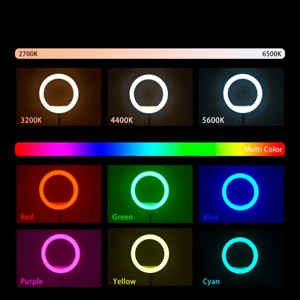 Штатив с круглой лампой Selfie Ring Light RL-18 457 мм Черный photo 8