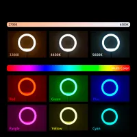 Trepied cu lampă Selfie Ring Light RL-18 457 mm Black photo 8