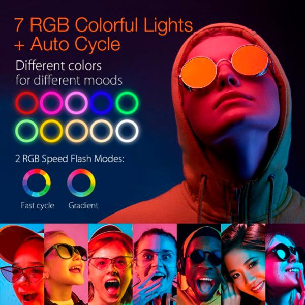 Штатив с круглой лампой Selfie Ring Light RL-18 457 мм Черный photo 10